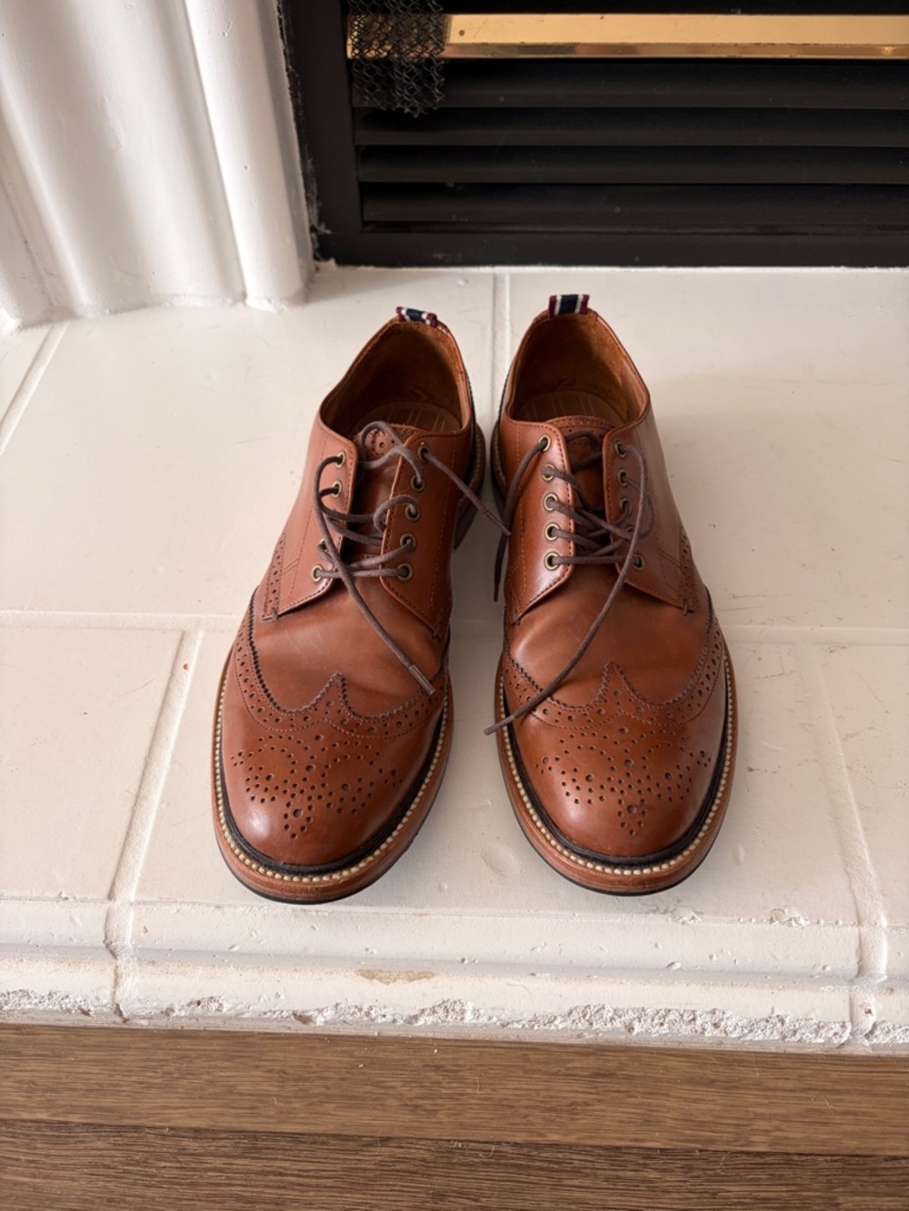 J. Crew Brown Leather Wingtip Derby Shoes